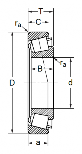 Конический роликовый подшипник 7522 (32222) Китай